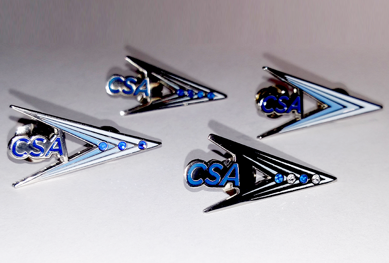 Chromacorp produced logo lapel pins for CSA as part of their launch