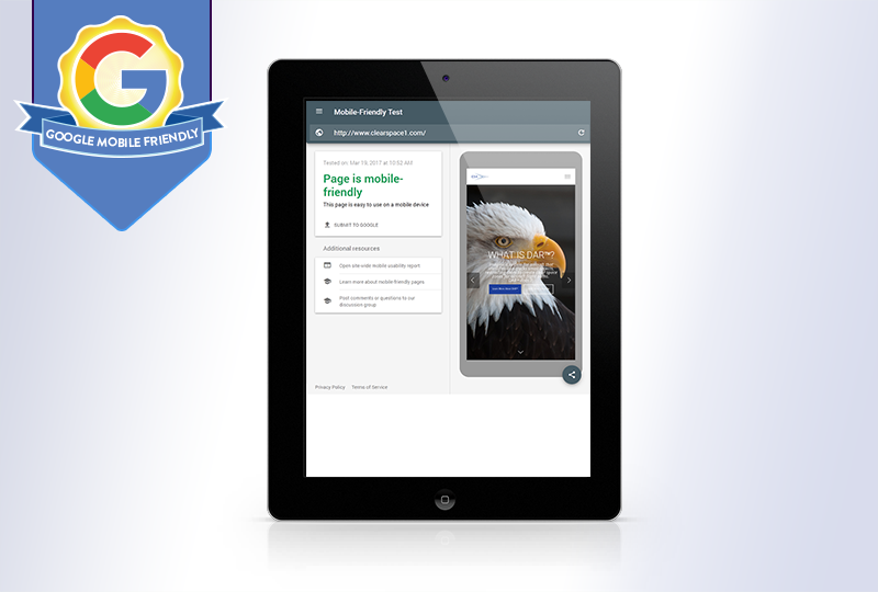 ClearSpace Aeronautics has a custom WordPress website developed by Chromacor which is Google Mobile-Friendly