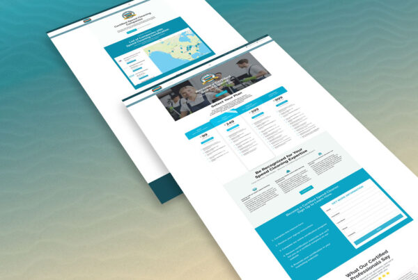 Portfolio image of two landing pages created for SpeedCleaning.com's professional Speed Cleaning classes.